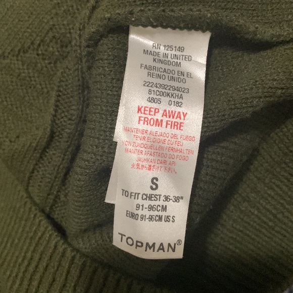 Green TOPMAN sweater size S - Picture 3 of 4
